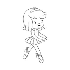 Vector cute cartoon little ballerina girl 