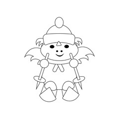 Vector line art drawing for kids coloring page