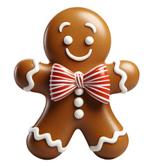 gingerbread man cookie cutout glossy icing isolated  xmas decoration 