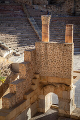 Reconstructed detail of the Roman Theater of Cartagena, Region of Murcia, Spain