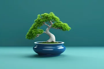 Foto auf Acrylglas Antireflex bonsai tree in a pot © Dinaaf