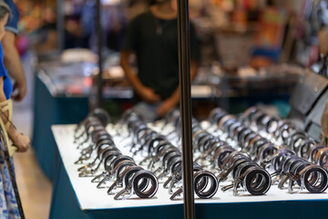 Sale of belts at the fair