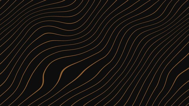 Wavy lines abstract minimal elegant dark motion background. Seamless looping for title background event