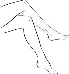 Silhouettes of lady legs and feet, Legs design elements. - 641425912
