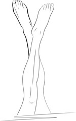 Silhouettes of lady legs and feet, Legs design elements.