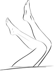 Silhouettes of lady legs and feet, Legs design elements. - 641425953