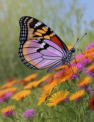 Fototapeta premium butterfly on flower