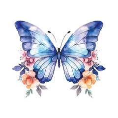 Whimsical Butterfly Dance: Watercolor Colorful Set on Clean White