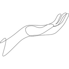 hand care line art continuous drawing illustration