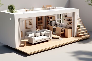 Tiny home concept illustrating the minimalist lifestyle