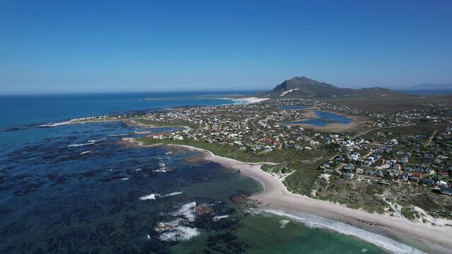 Aerial view of Betty's Bay in Western Cape province in South Africa