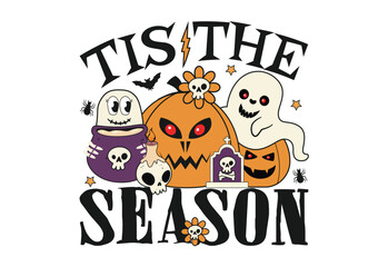 Hallowen Quote, Spooky Season,Retro Halloween, 