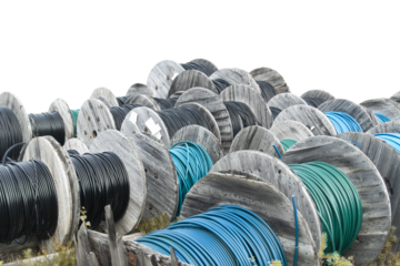 Heap of cable drums, transparent png