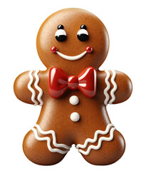 gingerbread man cookie cutout glossy icing isolated  xmas decoration 