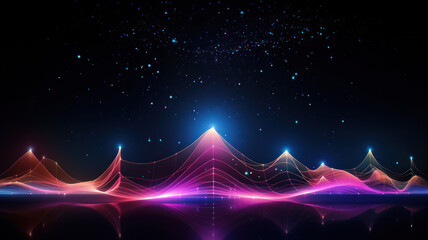Abstract Digital Particle Wave Background
