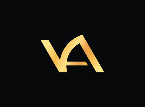 Letter V And A Logo Golden Vector/ AV logo/VNA logo\ ANV logo