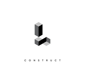 Modern construct logo design template for business identity. Structure vector design symbol.