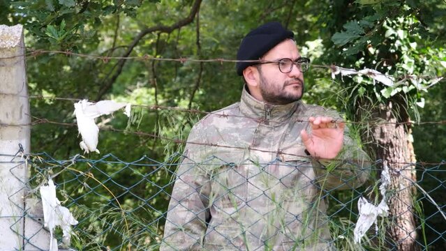 man in the woods