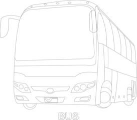 Foto op Plexiglas Auto cartoon Bus coloring page