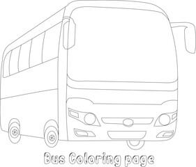 Bus coloring page - obrazy, fototapety, plakaty