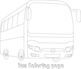 Abwaschbare Fototapete Cartoon-Autos Bus coloring page