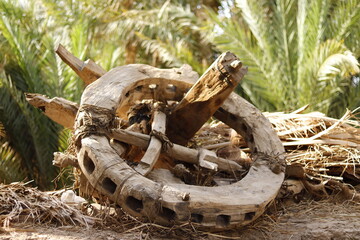 Old wooden irrigation machine for agriculture irrigation | Rural northern Sudan