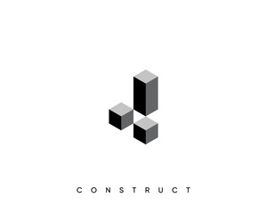 Modern construct logo design template for business identity. Structure vector design symbol.