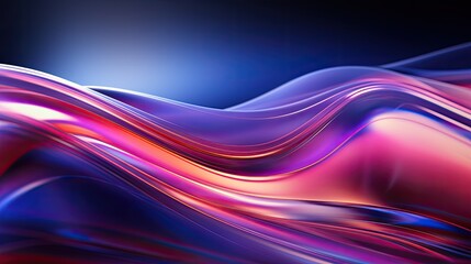 Futuristic Neon Waves: Abstract Digital Art for Dynamic Data Transfer Concept