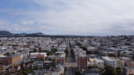 Fototapeta na wymiar San Francisco Majesty: Aerial Views of the Golden Gate Bridge, Cityscape, and Coastal Beauty from Above
