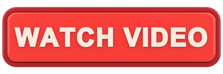 Watch video button. 3D illustration.