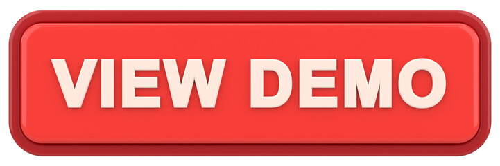 View demo button. 3D illustration.