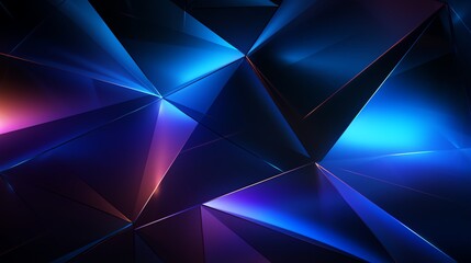 3D wallpaper abstract triangle modern glows blue