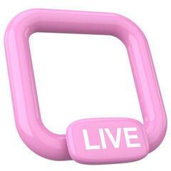 Live streaming frame. 3D illustration.