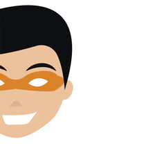Isolated cute happy female super hero avatar character Vector