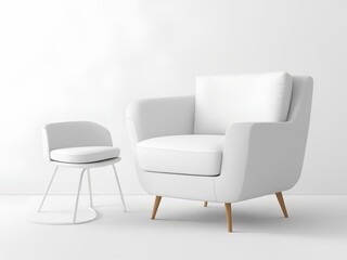 white armchair living room