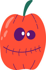 Cute smiling handdrawn pumpkin for Halloween party
