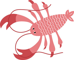 Handdrawn lobster with texture