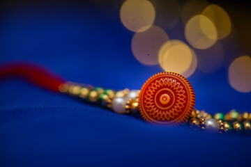 raksha bandhan, rakhi closeup photo With Blur background