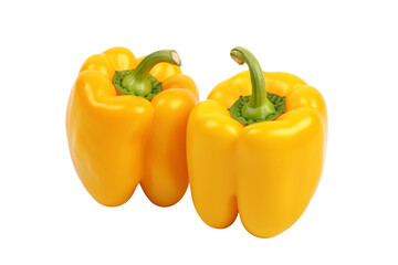 two yellow peppers on a transparent background, PNG