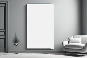 mockup poster in a modern modern interior background, 3 d render designmockup poster in a modern mod