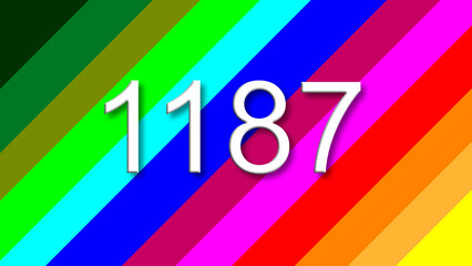 1187 colorful rainbow background year number