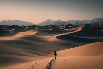 Fototapeta na wymiar beautiful landscape of the sahara desert in the saharabeautiful landscape of the sahara desert in th