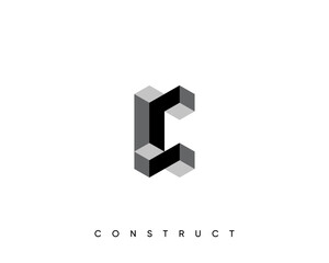 Modern construct logo design template for business identity. Structure vector design symbol.