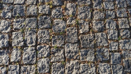 Pavement made of paving stones, granite, natural stone