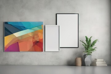 modern interior design with a picture framesmodern interior design with a picture framesmockup poste