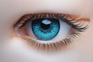 beautiful woman with blue eyebeautiful woman with blue eyeclose up of blue eye with blue pupil. high - obrazy, fototapety, plakaty