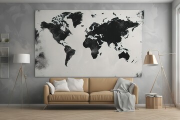 modern map with world map. high quality illustrationmodern map with world map. high quality illustra