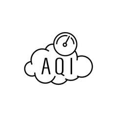 Air Quality Index pictogram, outline icon. Editable vector illustration