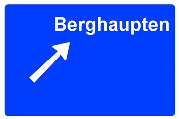 Illustration eines Autobahn-Ausfahrtschildes mit der Beschriftung 