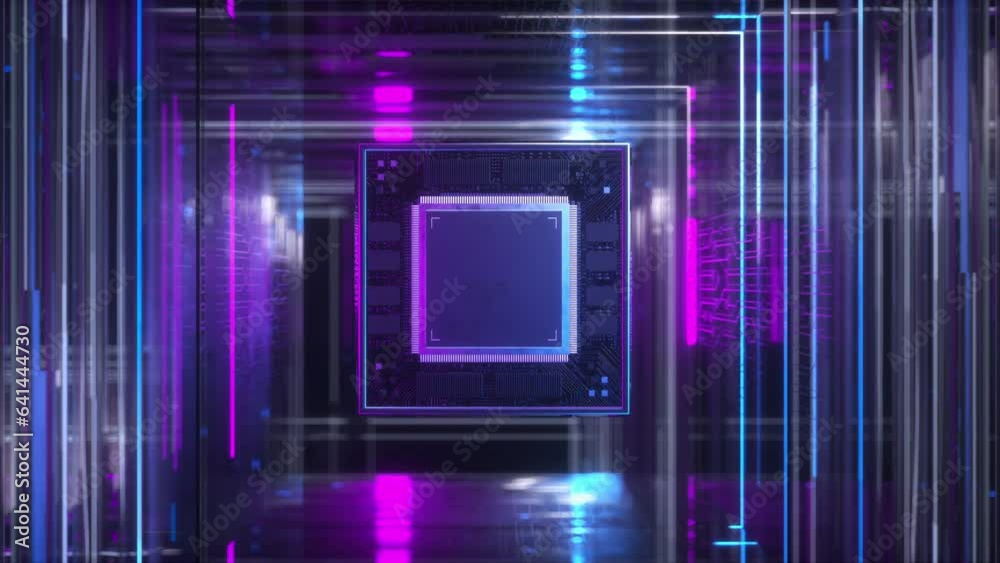 Wall mural abstract concept of computer processor unit